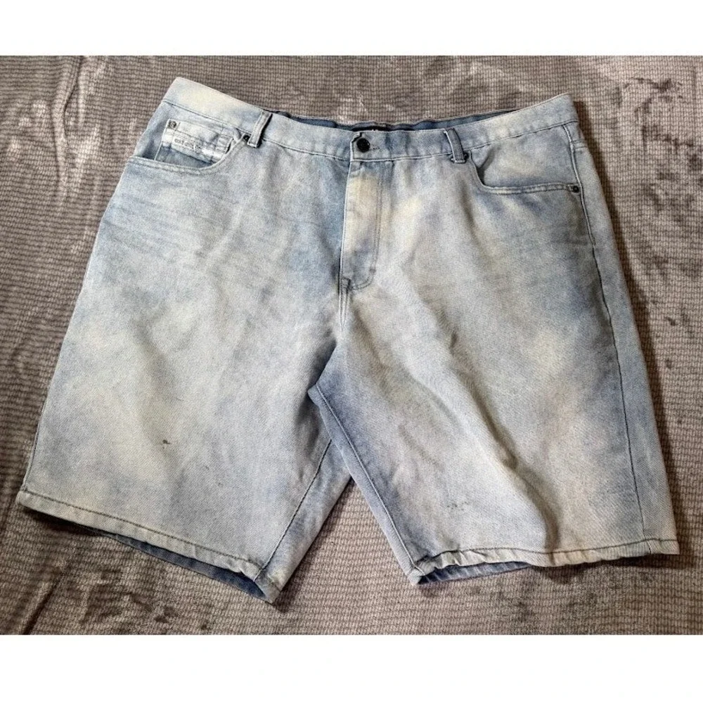 Ecko Unltd Mens Denim Shorts Light Wash Blue Relaxed Fit Streetwear 44X11